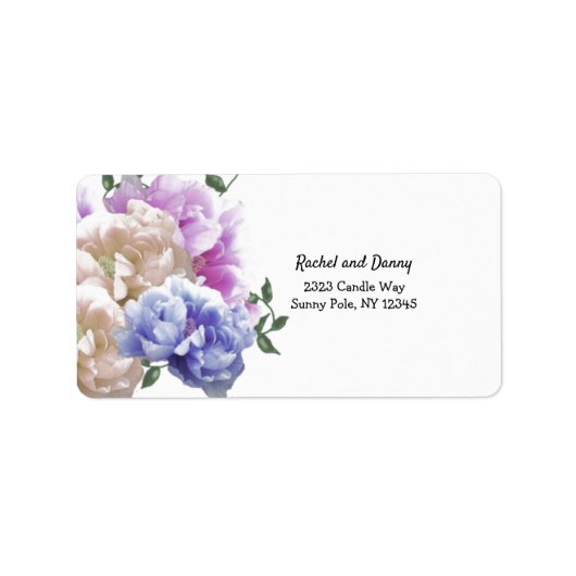 Peony Floral Address Label (Voorkant)
