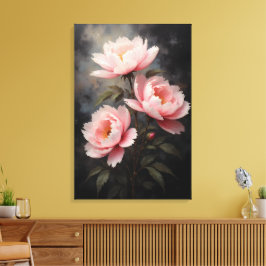 Peony Floral Artwork Canvas Afdruk