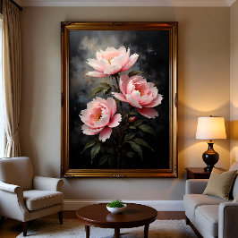 Peony Floral Artwork Poster