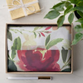 Peony floral Burgundy Pattern Antiek Weddings Tissuepapier (Geschenk)