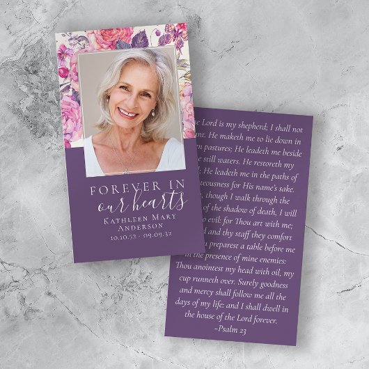 Peony Floral Dans Nos Coeurs Carte De Prière Memor