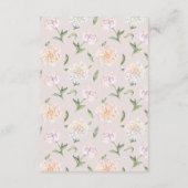 Peony Floral Mauve Mariage Cartes d'information (Dos)