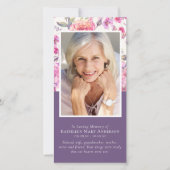 Peony Floral Memorial Prayer Bladwijzer (Voorkant)