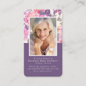Peony Floral Memorial Prayer Card Contactkaartje (Voorkant)
