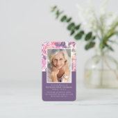 Peony Floral Memorial Prayer Card Contactkaartje (Staand voorkant)