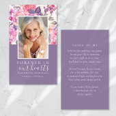 Peony Floral Memorial Prayer Card Visitekaartje