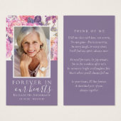 Peony Floral Memorial Prayer Card Visitekaartje (Voorkant /achterkant)