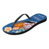 Peony Floral Moeder van het Groom Blue Wedding Teenslippers (Schuin)
