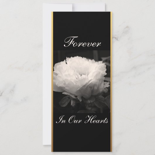 Peony Floral Photographie 3 Faire-part funéraire (Devant)