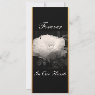 Peony Floral Photography 3 Funeral Announement Kaart