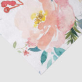 Peony floral Pink Pattern Antiek Weddings Tissuepapier (Detail)