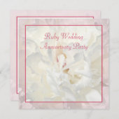 Peony floral ruby huwelijksuitnodiging kaart (Voorkant / Achterkant)