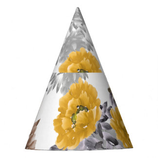 Peony Floral Waterverf witte achtergrond Feesthoedjes