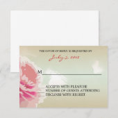 Peony Floral Wedal Cartes de Réponse RSVP (Devant / Derrière)