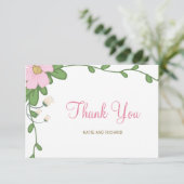 Peony Floral Wedding Bedankt (Staand voorkant)