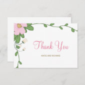 Peony Floral Wedding Bedankt (Voorkant / Achterkant)