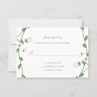Peony Floral Wedding Carte RSVP