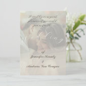 Peony Floral Wedding & Photo Invite Kaart (Staand voorkant)