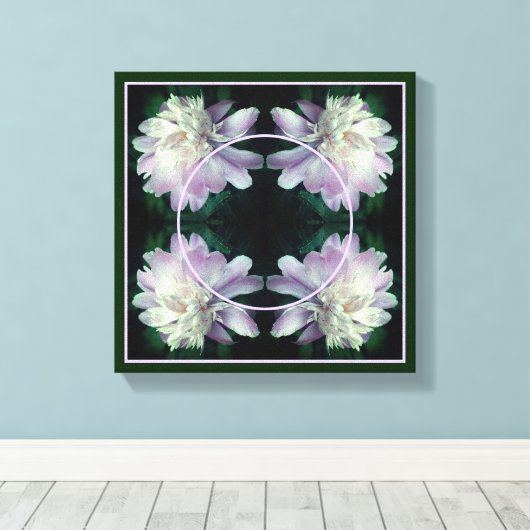 Peony Flower Lijst Creëer Uw eigen foto Canvas Afdruk (Insitu (Houten vloer))