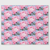 Peony Flower Pattern Pen Tekening Inpakpapier (Vlak)