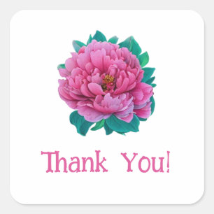 Peony Flower Vierkante Sticker