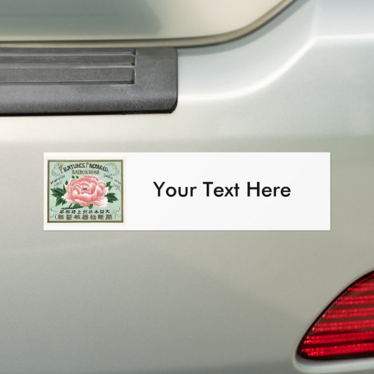 Peony Flowers Japans Zijderlabel Bumpersticker (Op auto)