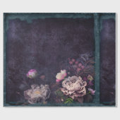 Peony Flowers op Dark Paars Cadeaupapier (Vlak)