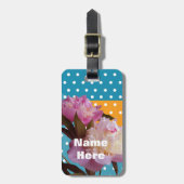 Peony Flowers Stippen, Naam Bagagelabels (Voorkant verticaal)