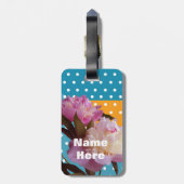 Peony Flowers Stippen, Naam Bagagelabels (Achterkant verticaal)