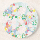 Peony Flowers Zandsteen Onderzetter (Voorkant)