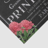  peony French Typography Black Decoupage Tissuepapier (Detail)