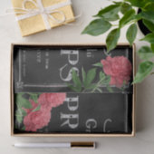  peony French Typography Black Decoupage Tissuepapier (Geschenk)