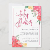 Peony Garden | Invitation Baby shower (Devant)
