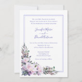 Peony Garden Periwinkle Faire-part de mariage blan (Devant)