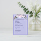 Peony Garden Periwinkle Lavender Weddenschap Detai Informatiekaartje (Staand voorkant)