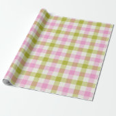 Peony Gingham - Wrapping Paper Cadeaupapier (Uitgerold)
