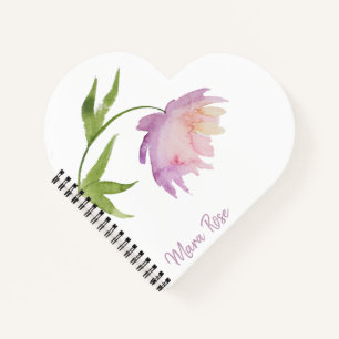 *~* Peony Girly Chic Feminine Waterverf Heart Notitieboek