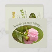 Peony glittering raindrops CC1045 Birthday Card Kaart (Voorkant / Achterkant)