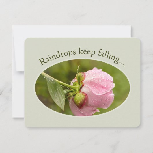 Peony glittering raindrops CC1045 Birthday Card Kaart (Voorkant)