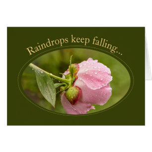 Peony glittering raindrops CC1046 Carte Anniversai