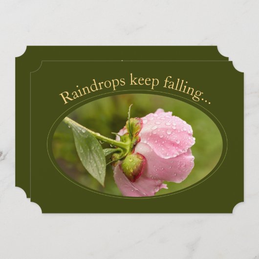 Peony glittering raindrops CC1047 Carte Anniversai (Devant / Derrière)