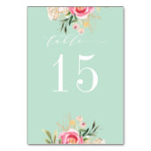 Peony Gold WEDDING Table Number CUSTOM WHITE Kaart (Achterkant)