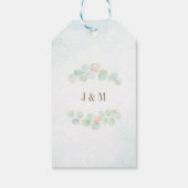 Peony Greenery Eucalyptus Monogram Weddenschap Wel Cadeaulabel (Achterkant)