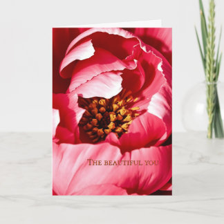 Peony Greeting card with original poem Bedankkaart