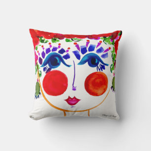 Peony - Gypsy Garden Girl Cotton Pillow Kussen