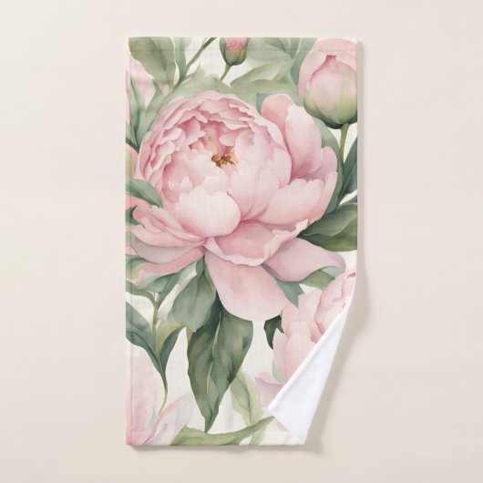 Peony handdoek,  roze bloemen handdoek (Handdoek)
