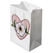 Peony Heart Medium Cadeauzakje (Achterkant Gekanteld)