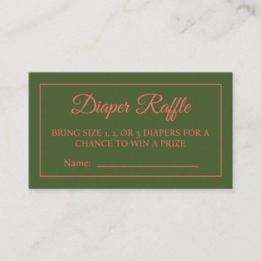 Peony in Bloom Diaper Raffle Ticket (Devant)
