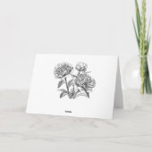 Peony-inkttekening Kaart (Achterkant)