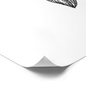 Peony-inkttekening Poster (Hoek)